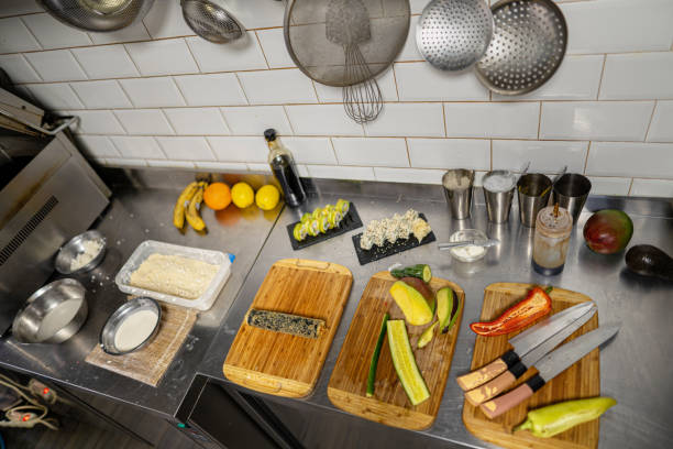 istock Preparation of sushi in progress 1312876515