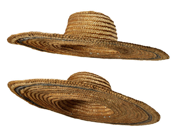 istock Brown straw hat isolated on white background. 1312877591