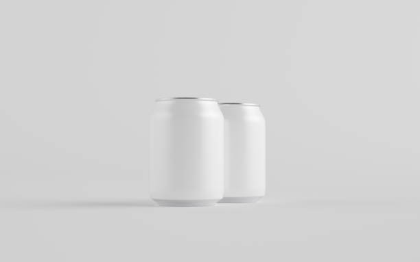 istock 8 oz. / 250ml Stubby Aluminium Beverage Can Mockup - Two Cans. Blank Label 1312878761