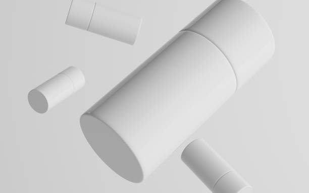 istock 75ml White Plastic Roll-On / Spray Deodorant Bottle Mockup - Multiple Floating Bottles 1312878798