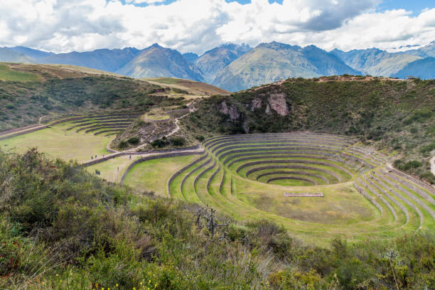 istock Round agricultural terraces Moray made by Inca empire, Peru 1312881131