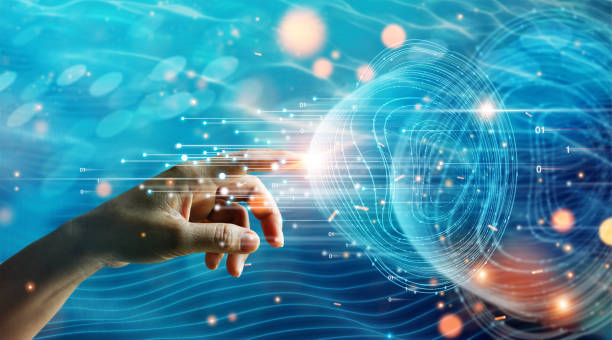 istock Hand of businessman touching global network connection information data exchanges, Abstract futuristic, big data, Data sorting flow process, Science and innovation of technology 1312894652
