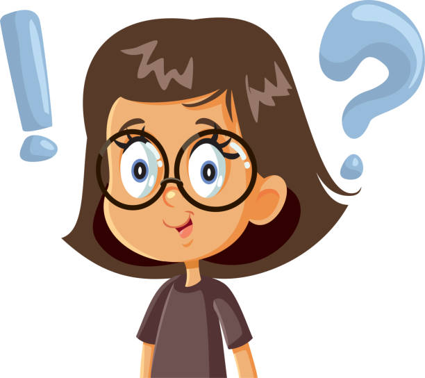 Funny Smart Girl Having Questions Vector Cartoon Stock Illustration -  Download Image Now - Contemplation, Child, Girls - iStock