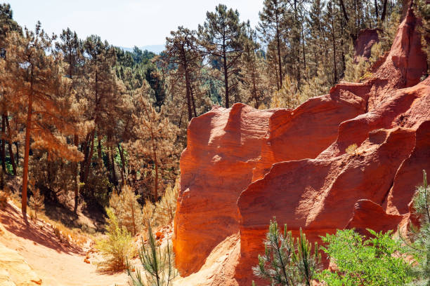 istock Rocks from natural ocher lit by sun 1312906110