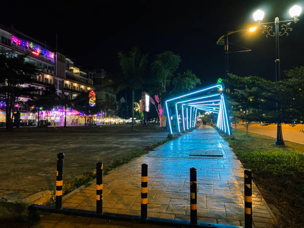 istock Lights garden in the middle city 1312907692