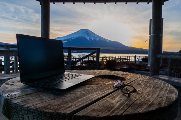 istock remote working at the foot of mount Fuji 1312912969