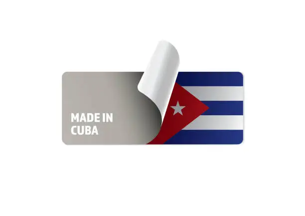 Vector illustration of Made In Cuba Sticker