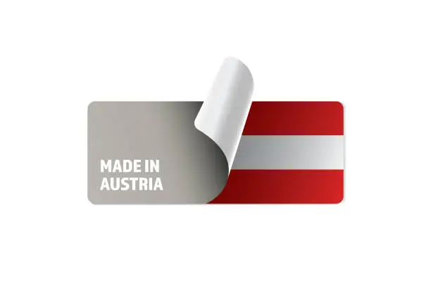 Vector illustration of Made In Austria Sticker