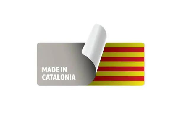 Vector illustration of Made In Catalonia Sticker