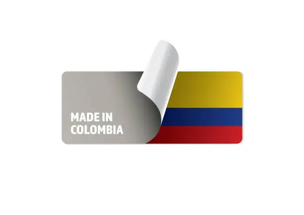 Vector illustration of Made In Colombia Sticker