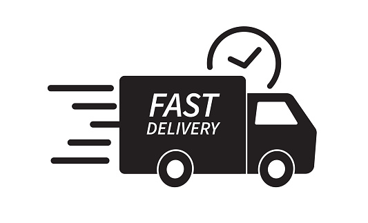 Fast delivery truck icon. Fast shipping. Design for website and mobile apps. Vector illustration.