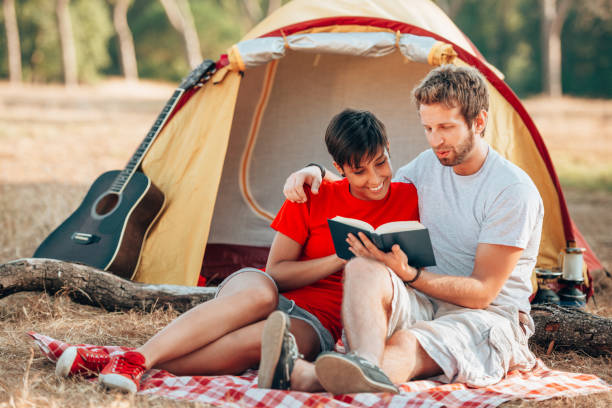 istock happiness friends smiling at the camping 1312922948