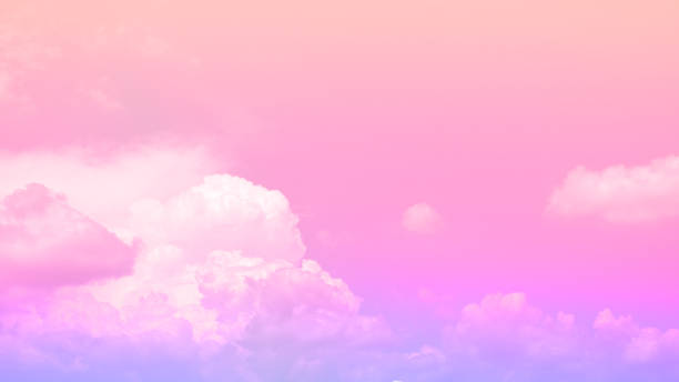 istock beauty soft violet sweet pink pastel with fluffy clouds on sky. multi color image. abstract fantasy growing sweet light 1312930063