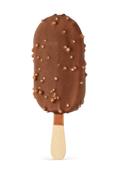 istock Popsicle ice cream with chocolate coating and nuts isolated. 1312933162