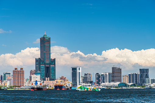 coastal urban landscape of the port of Kaohsiung in Taiwan
