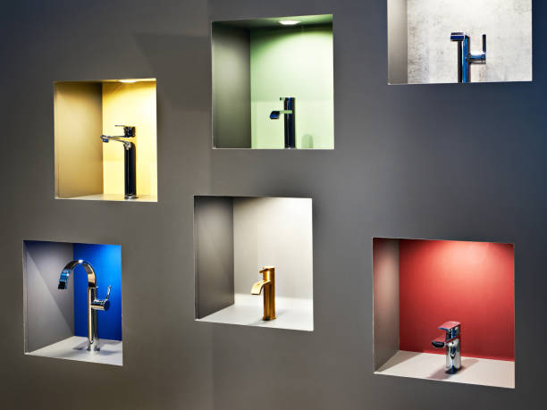 istock Modern kitchen water faucets in store 1312937056