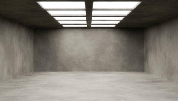 istock empty abstract room with lighted roof window 1312937987
