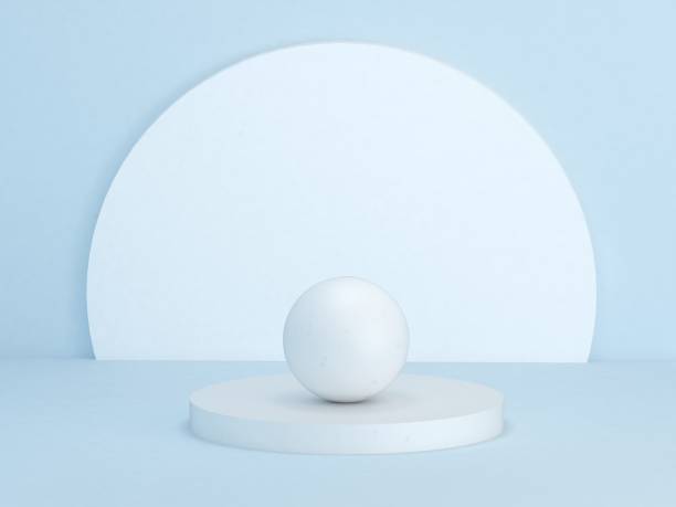 istock 3D Render of Abstract Blue Composition with Podium 1312938848