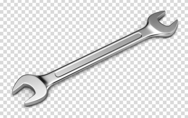 ilustraciones, imágenes clip art, dibujos animados e iconos de stock de llave vectorial realista - wrench spanner work tool backgrounds