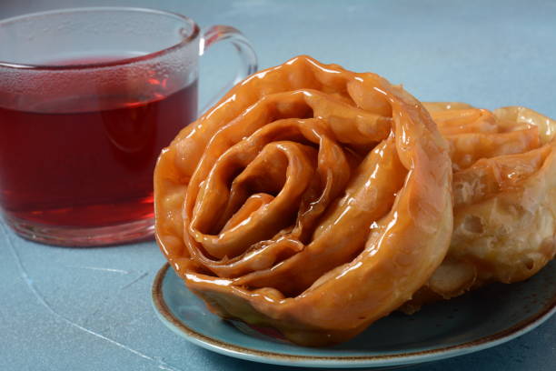 istock Fresh baked chebakia for ramadan. Chebakia moroccan pastries. 1312941428