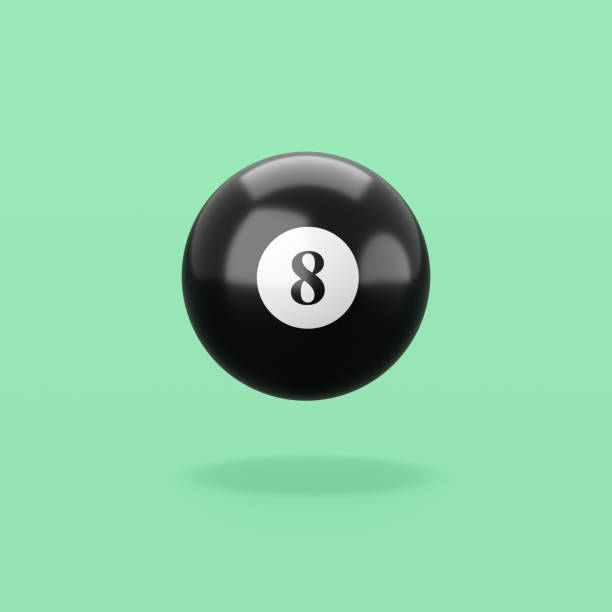 istock Pool Ball Number 8 on Blue Green Background 1312944836