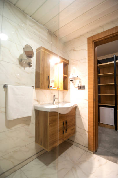 istock Interior of modern toilet and bathroom 1312950335