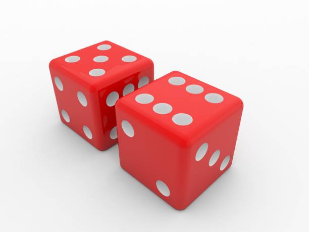 istock Casino dice on a white background. 3d render illustration. 1312953283
