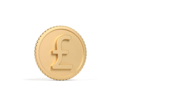 istock Pound concept Golden coin with pound symbol Isolated on white-colored background 1312955812