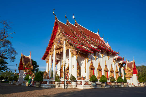 istock Wat Chalong, Phuket on blue sky background 1312959327