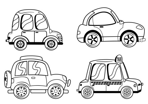 125 Cartoon Of A Race Car Outline Illustrations & Clip Art - iStock