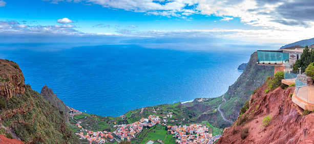 Mirador de Abrante overlooking Agulo village at La Gomera, Canary Islands, Spain.