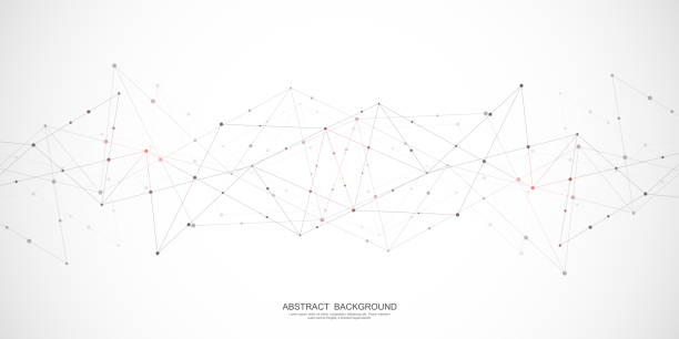 Abstract polygonal background with connecting dots and lines. Global network connection, digital technology and communication concept Abstract polygonal background with connecting dots and lines. Global network connection, digital technology and communication concept. Vector illustration networking stock illustrations