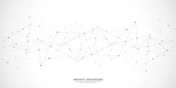 Vector illustration of Abstract polygonal background with connecting dots and lines. Global network connection, digital technology and communication concept