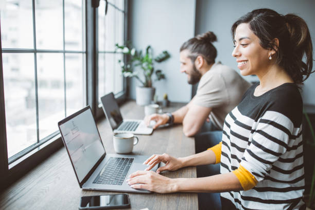 istock Couple coworking at home 1312965440