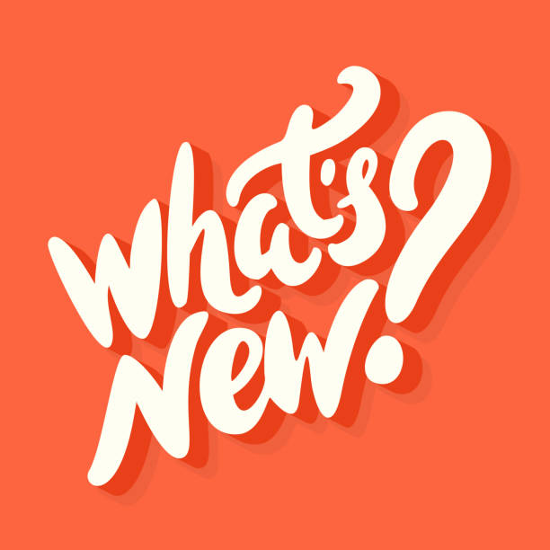 What's new. Vector handwritten lettering banner. What's new. Vector lettering banner. Vector hand drawn illustration. new stock illustrations