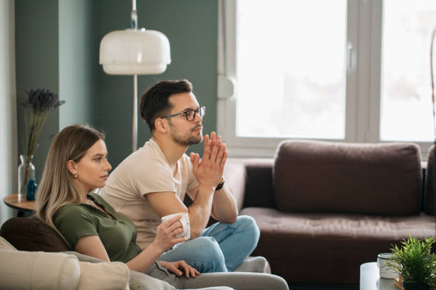 Friends Watching Tv Side View Stock Photos, Pictures & Royalty-Free ...