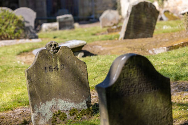 istock Old Tombstones in Culross Cemetery 1312982926
