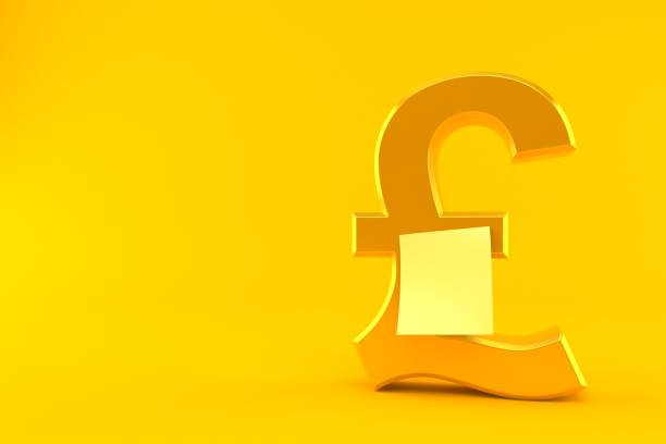 istock Pound currency with blank yellow sticker 1312983838