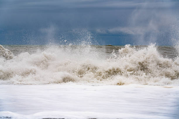 istock sea waves during a storm on a blue sky 1312990895