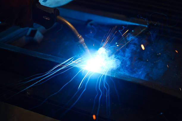 istock joining steel plate by plasma cutting and welding 1312994681