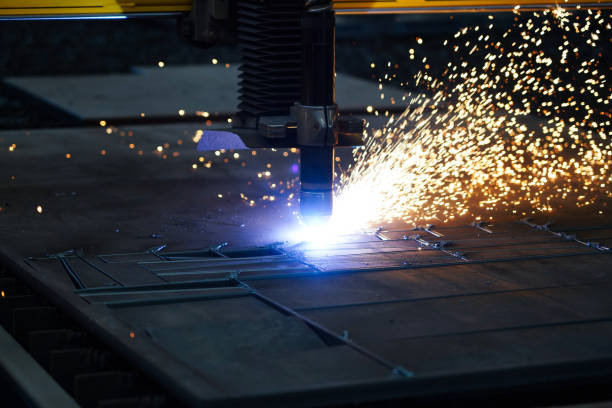 istock joining steel plate by plasma cutting and welding 1312995258
