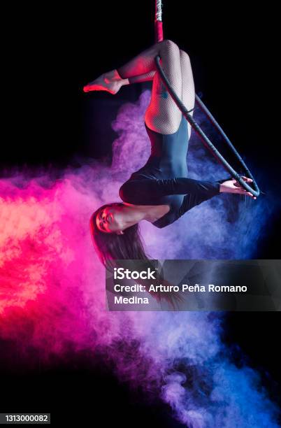 Aerial Hoop Stock Photo - Download Image Now - Acrobat, Gymnastics, Circus