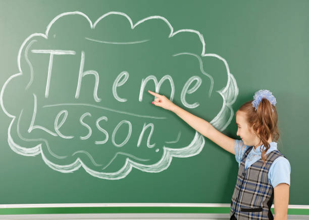 istock Pre-adolescent girl points finger at a three-dimensional cloud 1313006918