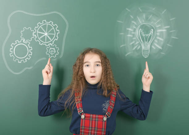 istock Pre-adolescent girl who just came up with gread idea 1313007262
