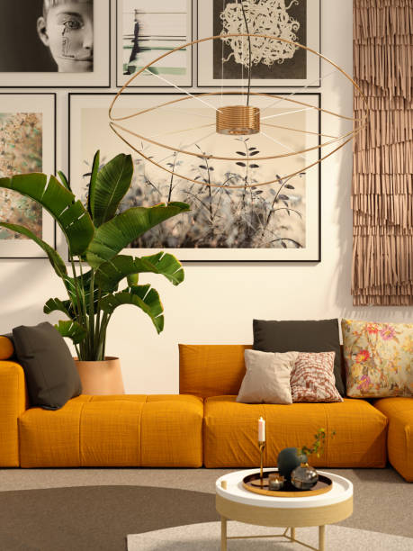 gemütliches wohnzimmer - showcase interior home interior contemporary luxury stock-fotos und bilder