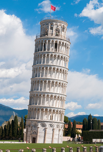 View of Pisa: the world famous leaning tower