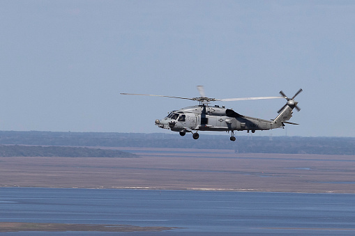 CH-53E Super Stallion (Sikorsky) Helicopter carrying military humvee