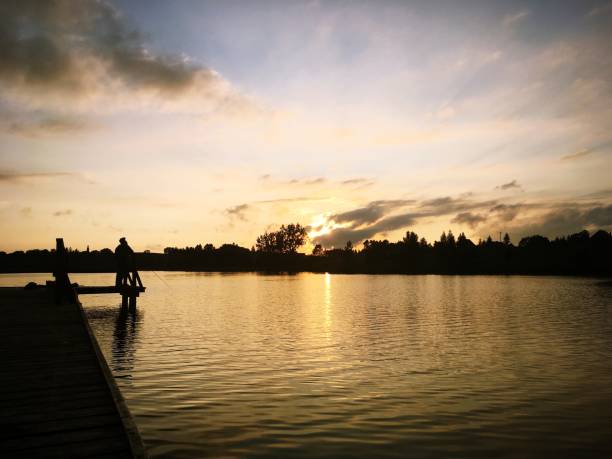 istock Sunset at the lake 1313016684