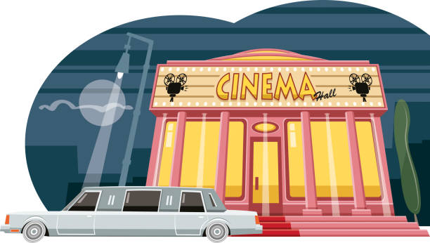 illustrations, cliparts, dessins animés et icônes de première cinéma - cartoon city town car