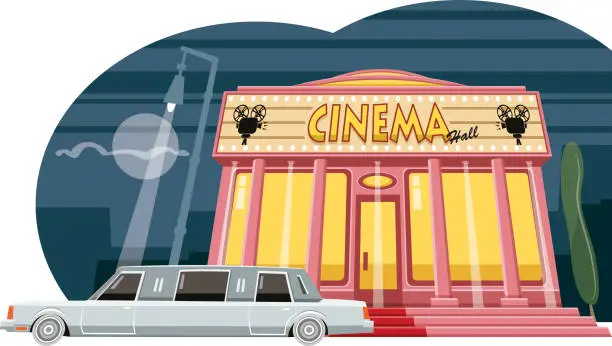 Vector illustration of Cinema premiere